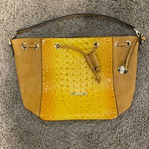 Mustard Yellow Brahmin tote bag, small. EUC